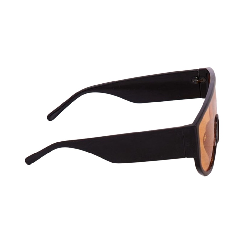 PRETTYLITTLETHING Black With Orange Lens Oversized Visor Sunglasses - Picture 4 of 5